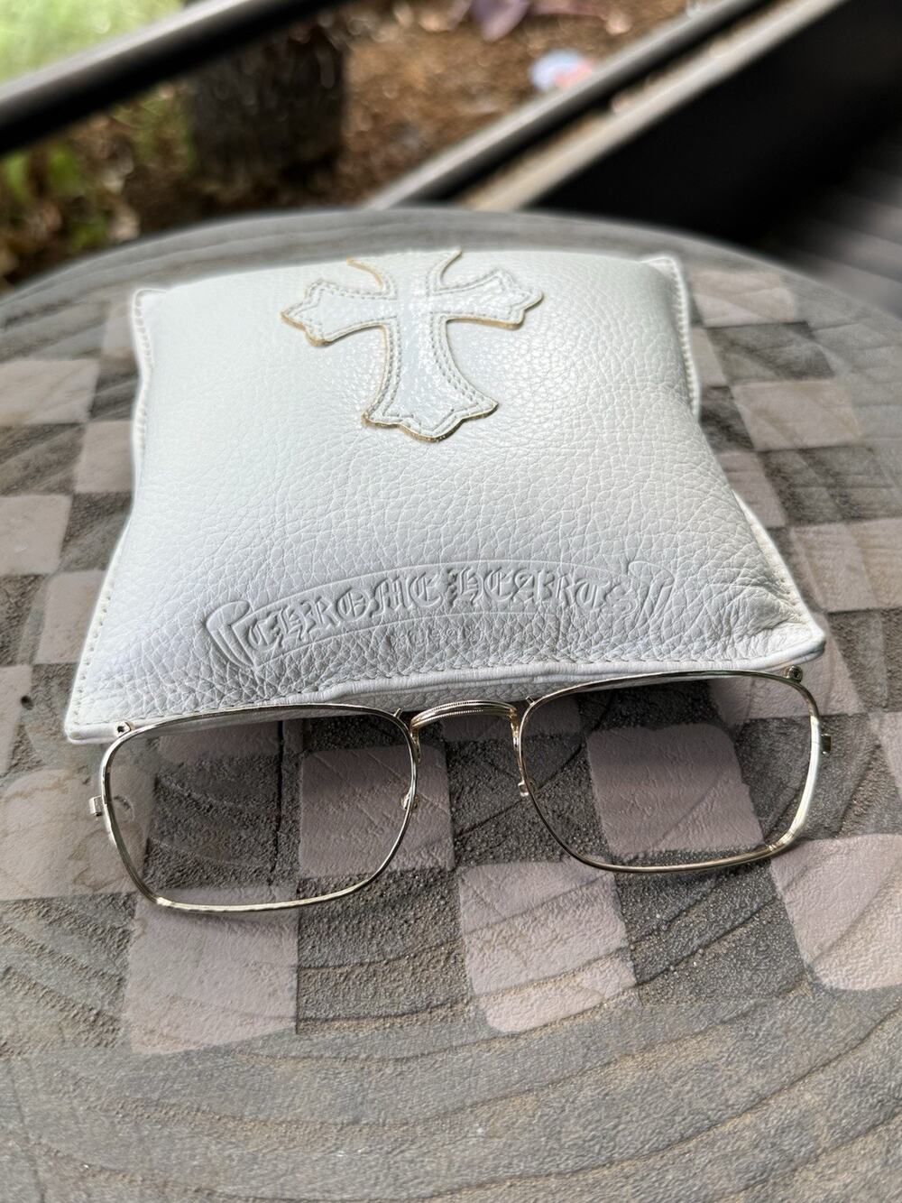 Chrome Hearts OEM Gold Metal Eyeglasses Face Front Frame Repair Part Rare